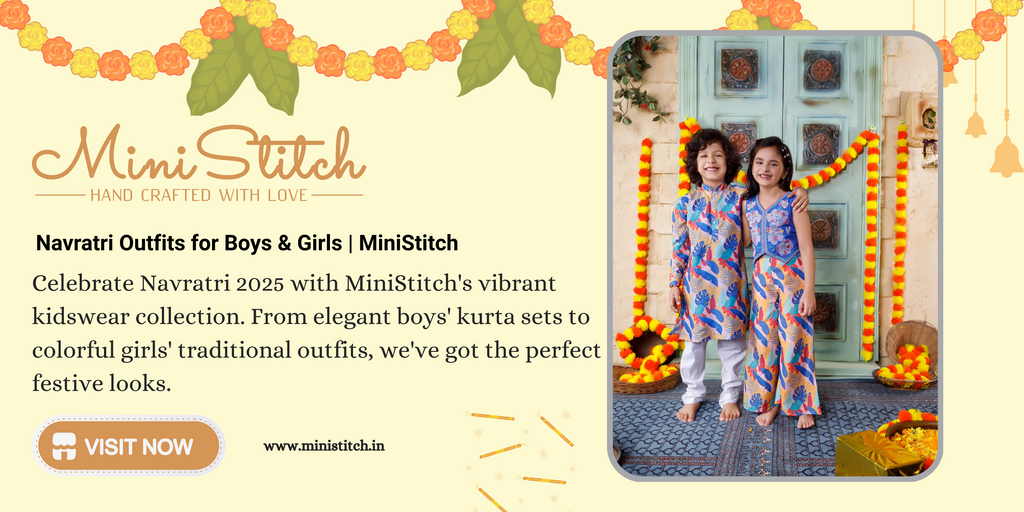 Boys Kurta Set & Girls Traditional Wear for Navratri 2025| MiniStitch