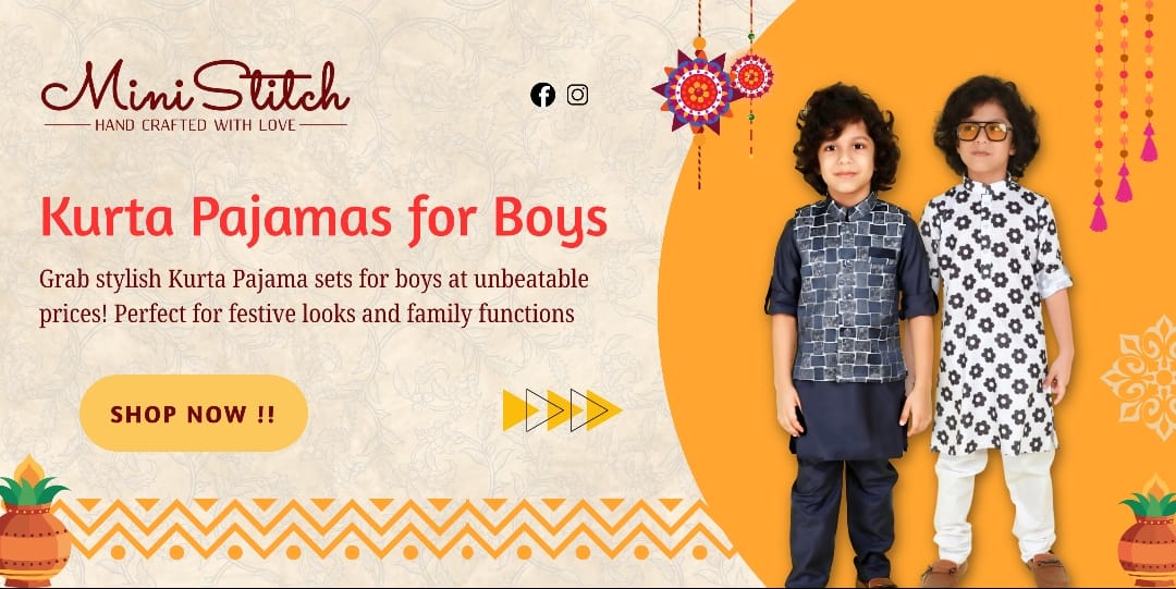 Trendy and Comfortable kids Dresses—Explore Kurta Pajama Sets by Ministitch
