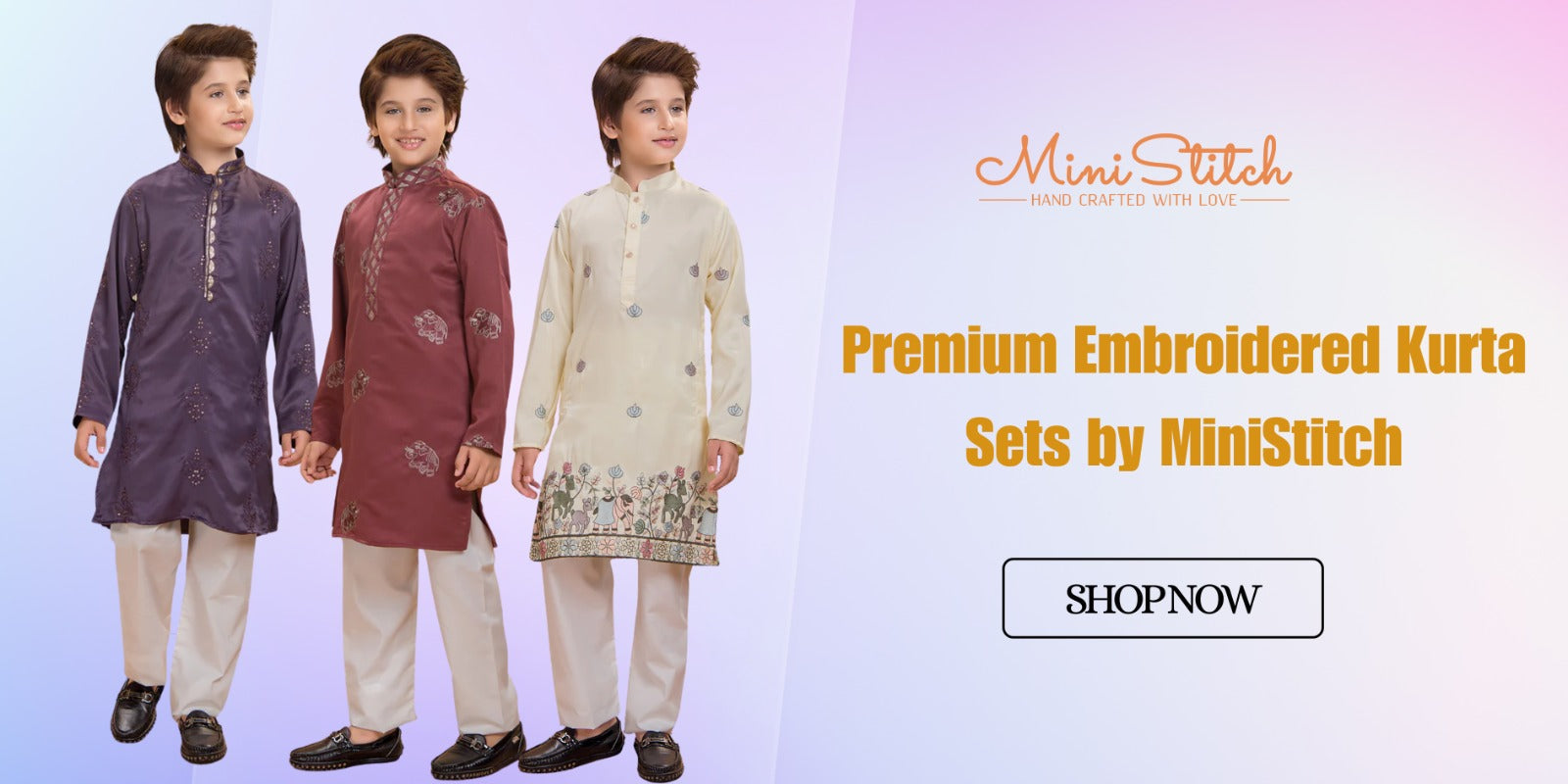 Elegant Cotton Woven Full-Sleeve Embroidered Kurta Sets by MiniStitch