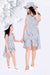 Ministitch Stripped printed georgette Jumpsuits with Caps for Stylish Mother-Daughter Duos - Blue