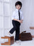Ministitch Boys 4 pc Black Coat suit set with white shirt for kids