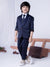 Ministitch Boys 4 pc Navy blue Coat suit set with white shirt for kids