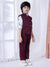 Ministitch Boys 3 pc Maroon Jacket suit set with white printed shirt for kids