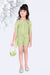 Ministitch Girls Green Georgette Jumpsuit for Girls