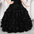 Ministitch all over flower applique ball gown - Black