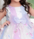 Ministitch 3d flower crafted cap sleeves ball gown for girls - White