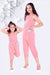 Ministitch Mother and daughter one strap capri style solid jumpsuit with belt- Pink