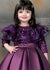 Mini stitch sequin ruffled designer dress with pleated frills for baby girls - Purple