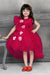 Mini stitch Tail frock with roses -Red