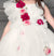 Mini stitch Tail frock with roses -white