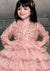 Mini stitch sequinflower embellished ruffled designer dress for baby girls - Onion Pink