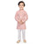 Ministitch Boys Pink Ethnic chikan Kurta and white Pyjama set for kids