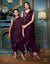 Mini Stitch Mother and Daughter twinning dhoti and crop top with detachable dupatta-Wine