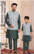 Ministitch Father and son green Kurta and floral Jacket Set