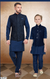 Ministitch Father and Son Sequin Jacket and Kurta set-Navy Blue
