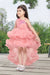 Ministitch sequin one shoulder with strap designer multifrilled tail dress for baby Girls - Baby Pink