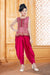 Ministitch Mother and daughter satin embroidered peplum top with solid dhoti set - Rani