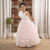 Ministitch one shoulder ruffled sleeves with shimmer and 3d flower embellished Ball Gown- Baby Pink