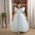 Ministitch Sequin body Angel sleeves fit and flare ball gown for baby Girls - Sky Blue