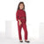 Ministich Fashionista's solid Georgette 2-Piece turtle neck Co-ord Set for Baby Girls - Maroon