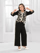 Ministitch Kurta set with woven embriodered sequence button up jacket- Black