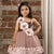 Ministitch flower Embellished sleeveless frilled Party Dress for girls-Mauve