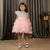 Ministitch Frilled body and 3D flower party frock with shimmer for baby girls-Pink
