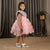 Ministitch Frilled body and 3D flower party frock with shimmer for baby girls-Pink