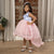 Ministitch satin bow Detailed High and Low Party Frock for girls-Blue & Pink