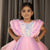 Ministitch Sequin body and  ruffled Angel sleeves fit and flare frock for baby Girls-Pink