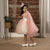 Ministitch Sequin body & Flower Applique party frock for girls-Cream