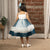 Ministitch flower embelished Sleeveless Multi Layered Party Dress for girls-Blue