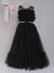 Ministitch solid black floor length ball-gown for baby girls