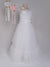 Ministitch solid white floor length ball-gown for baby girls