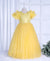 Ministitch Sparkling Lemon Yellow Floor length Ball-Gown for Baby Girls