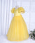 Ministitch Sparkling Lemon Yellow Floor length Ball-Gown for Baby Girls