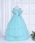 Ministitch Sparkling Sea Green Floor length Ball-Gown for Baby Girls