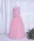 Ministitch sparkling Baby Pink Floor length Ball-Gown for Baby Girls