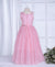 Ministitch sparkling Baby Pink Floor length Ball-Gown for Baby Girls