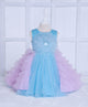 MiniStitch Soft Tulle Sleeveless Frock for Baby Girls - Blue