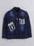 Ministitch Full sleeves solid Denim jacket with t-shirt for boys - Navy blue
