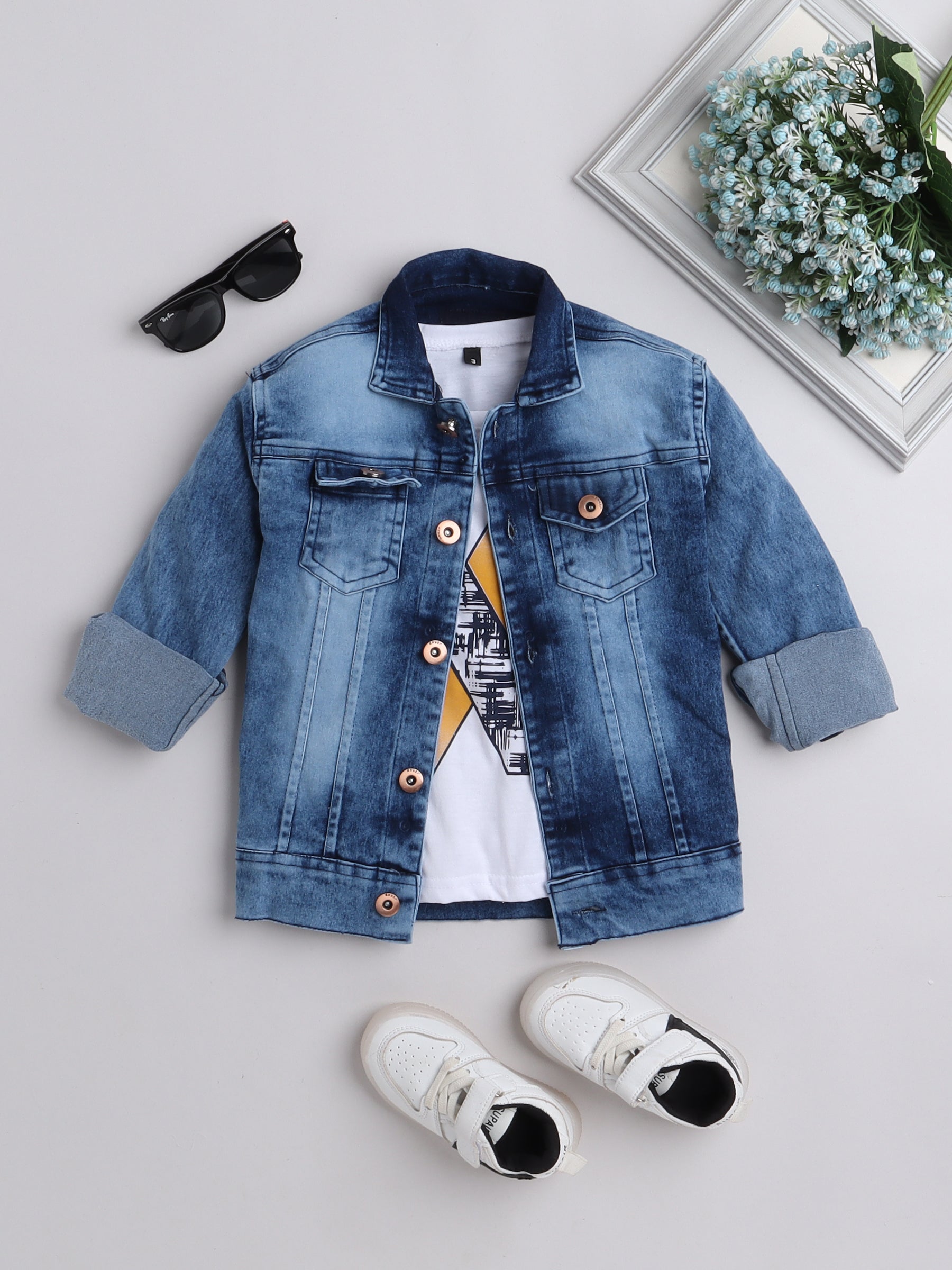 Baby Boy Boys Denim Button Up Clothing Baby Boy Jean Jackets Denim