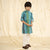 Ministitch full sleeves printed kurta and pyjama set for boys - Green, Teal