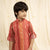 Ministitch full sleeves printed kurta and pyjama set for boys - Red, Orange