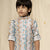 Ministitch full sleeves printed kurta and pyjama set for boys - White, blue, Brown