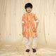 Ministitch full sleeves printed kurta and pyjama set for boys - Yellow, Brown, Seagreen