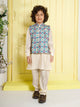 Ministitch Girls Muslin Cotton Woven Sleeveless Digital Printed  Palazzo With Embellishment Top Set- Pink
