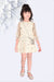 Ministitch Beige Flower Net Dress for Baby Girls