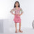 Ministitch Georgette bell sleeves wrap style flower embellished midi dress for baby girls - Onionpink