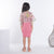 Ministitch Georgette bell sleeves wrap style flower embellished midi dress for baby girls - Onionpink